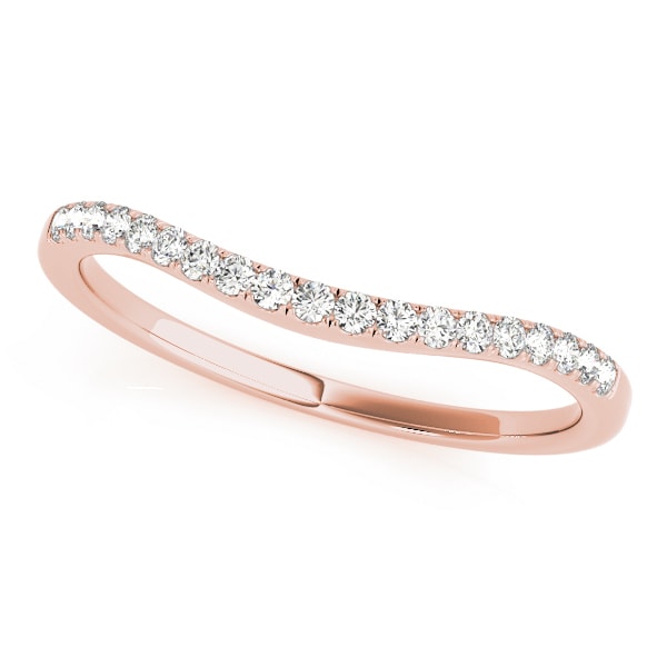 18K Rose Gold 1/10 ct tw Diamond Wedding Ring