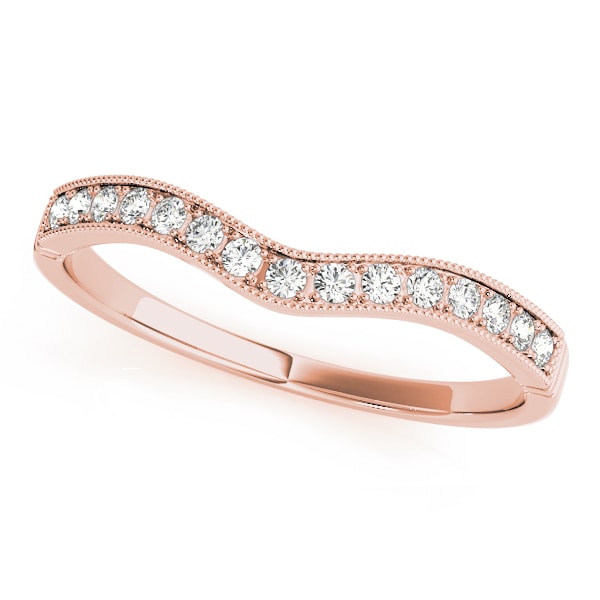 14K Rose Gold 1/8 ct tw Diamond Wedding Ring