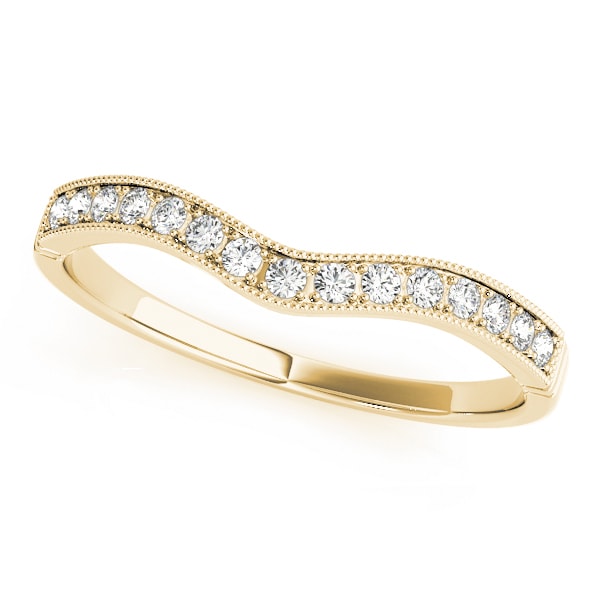 18K Yellow Gold 1/8 ct tw Diamond Wedding Ring