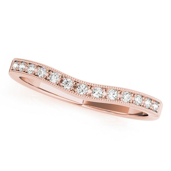 18K Rose Gold 1/8 ct tw Diamond Wedding Ring