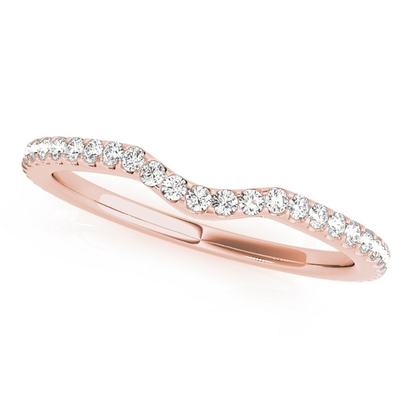 18K Rose Gold 1/4 ct tw Diamond Wedding Ring
