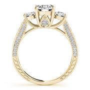 18K Yellow Gold 1 7/8 ct tw Three Stone Diamond Engagement Ring