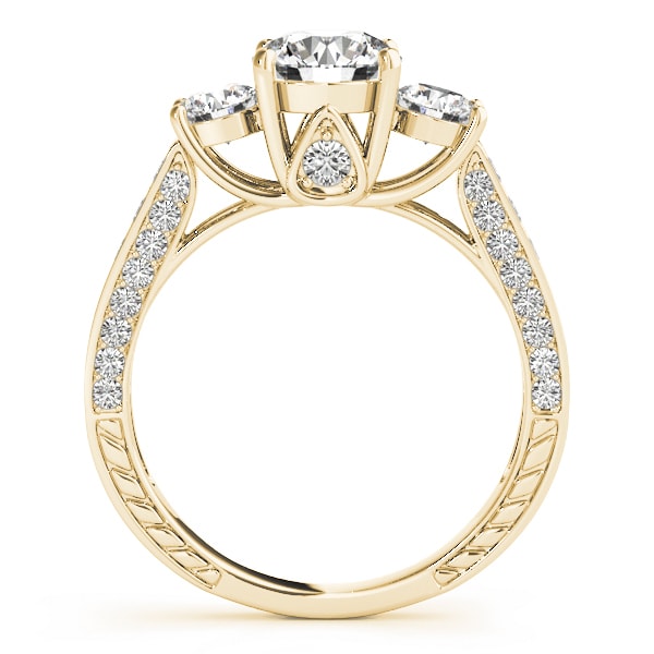 18K Yellow Gold 1 7/8 ct tw Three Stone Diamond Engagement Ring