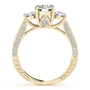 18K Yellow Gold 1 7/8 ct tw Three Stone Diamond Engagement Ring