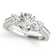 14K White Gold 1 7/8 ct tw Three Stone Diamond Engagement Ring