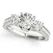 18K White Gold 1 7/8 ct tw Three Stone Diamond Engagement Ring