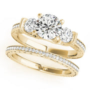 14K Yellow Gold 2 ct tw Three Stone Diamond Engagement Ring
