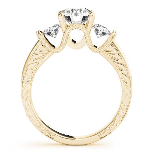 18K Yellow Gold 2 ct tw Three Stone Diamond Engagement Ring