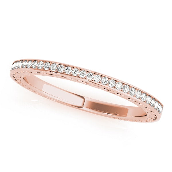 14K Rose Gold 1/8 ct tw Diamond Wedding Ring