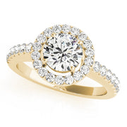 18K Yellow Gold 2 1/6 ct tw Halo Diamond Engagement Ring