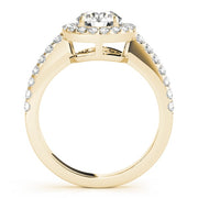 18K Yellow Gold 2 1/6 ct tw Halo Diamond Engagement Ring