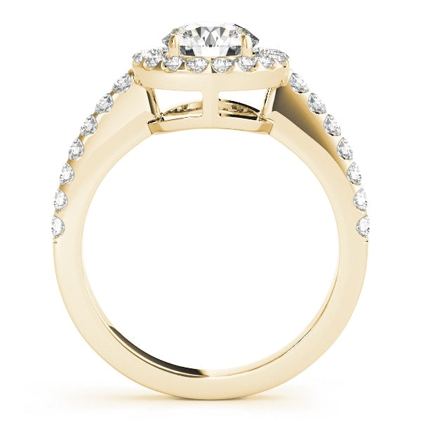 18K Yellow Gold 2 1/6 ct tw Halo Diamond Engagement Ring