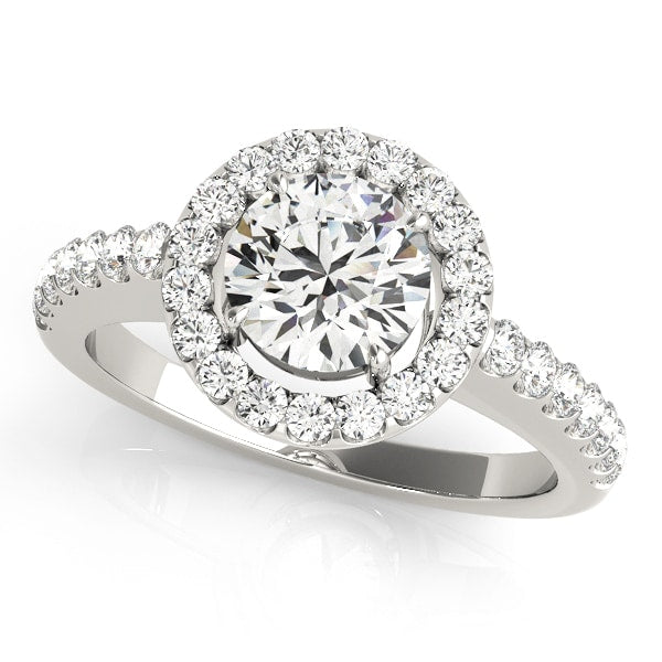 18K White Gold 2 1/6 ct tw Halo Diamond Engagement Ring