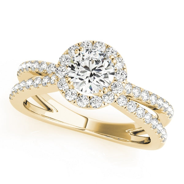 14K Yellow Gold 2 ct tw Halo Diamond Engagement Ring