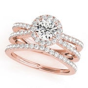 18K Rose Gold 2 ct tw Halo Diamond Engagement Ring