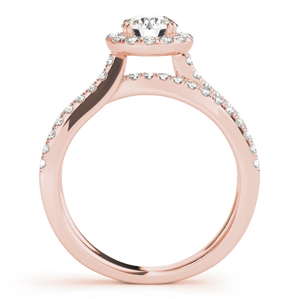 18K Rose Gold 2 ct tw Halo Diamond Engagement Ring