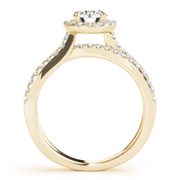18K Yellow Gold 2 ct tw Halo Diamond Engagement Ring