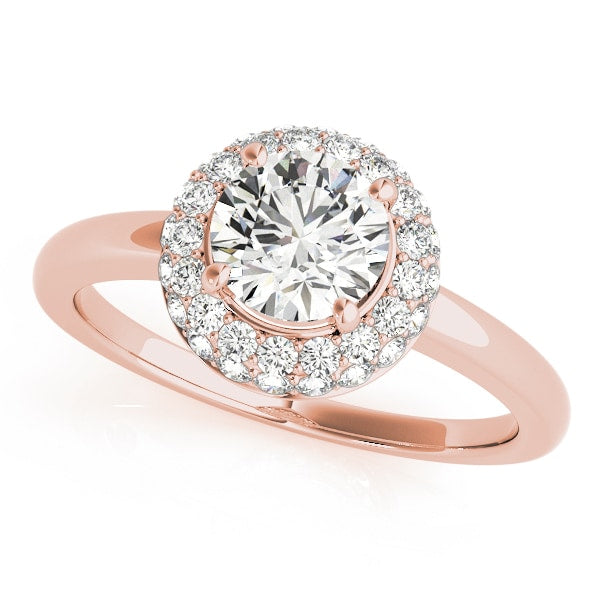 14K Rose Gold 1 3/8 ct tw Halo Diamond Engagement Ring