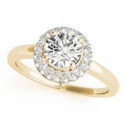 18K Yellow Gold 1 3/8 ct tw Halo Diamond Engagement Ring