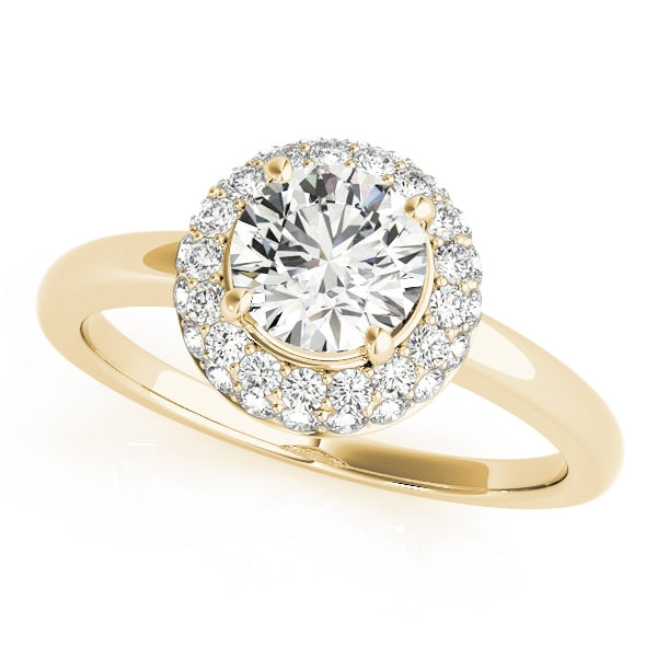 14K Yellow Gold 1 3/8 ct tw Halo Diamond Engagement Ring