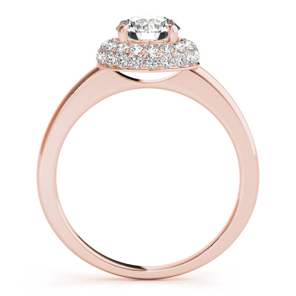 18K Rose Gold 1 3/8 ct tw Halo Diamond Engagement Ring