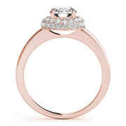14K Rose Gold 1 3/8 ct tw Halo Diamond Engagement Ring