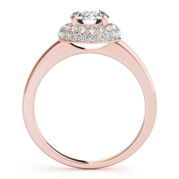 14K Rose Gold 1 3/8 ct tw Halo Diamond Engagement Ring