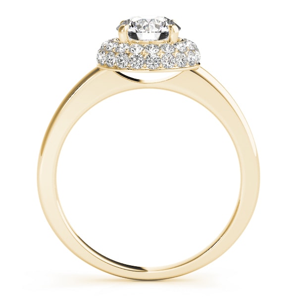 18K Yellow Gold 1 3/8 ct tw Halo Diamond Engagement Ring