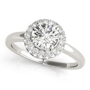 18K White Gold 1 3/8 ct tw Halo Diamond Engagement Ring