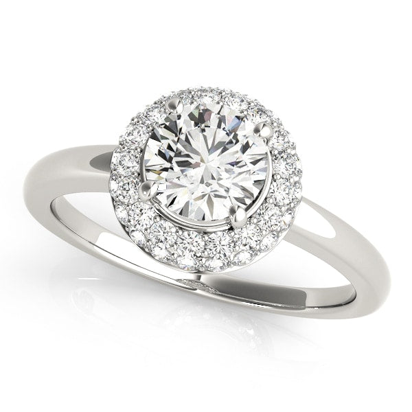 18K White Gold 1 3/8 ct tw Halo Diamond Engagement Ring