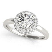 14K White Gold 1 3/8 ct tw Halo Diamond Engagement Ring