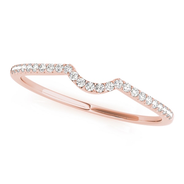 18K Rose Gold 1/10 ct tw Diamond Wedding Ring