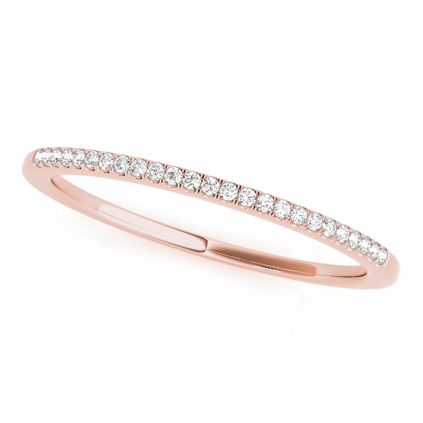18K Rose Gold 1/10 ct tw Diamond Wedding Ring