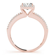 14K Rose Gold 1 1/4 ct tw Halo Diamond Engagement Ring