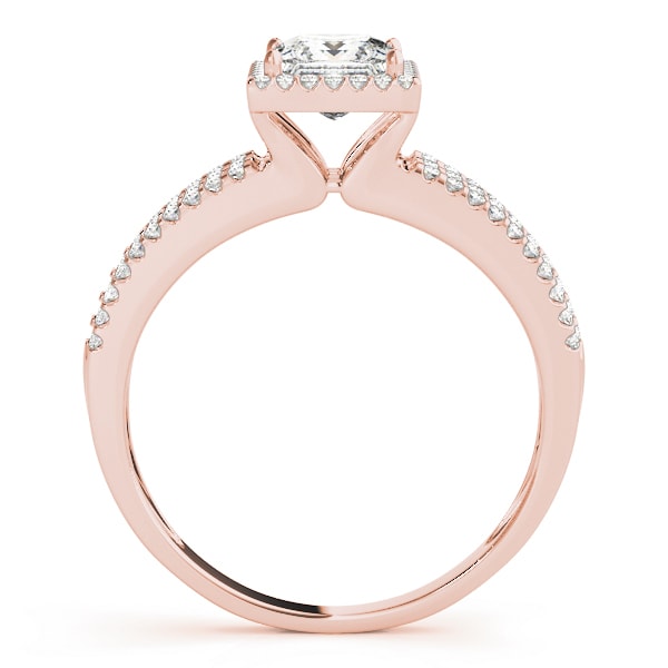 14K Rose Gold 1 1/4 ct tw Halo Diamond Engagement Ring