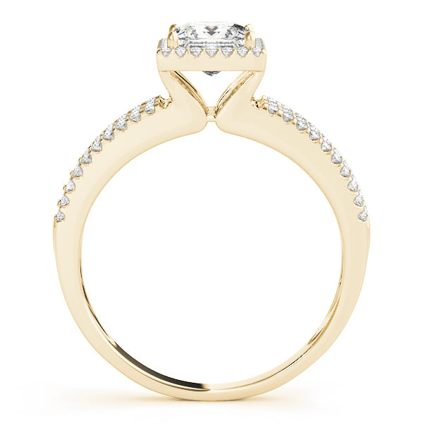 14K Yellow Gold 1 1/4 ct tw Halo Diamond Engagement Ring