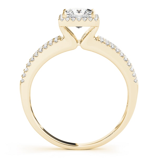 14K Yellow Gold 1 1/4 ct tw Halo Diamond Engagement Ring