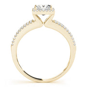18K Yellow Gold 1 1/4 ct tw Halo Diamond Engagement Ring