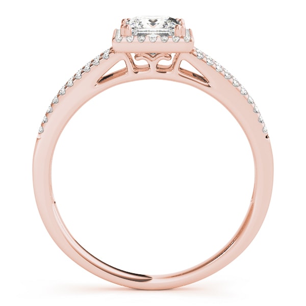 18K Rose Gold 1 ct tw Halo Diamond Engagement Ring