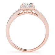 14K Rose Gold 1 ct tw Halo Diamond Engagement Ring