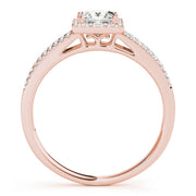18K Rose Gold 1 ct tw Halo Diamond Engagement Ring