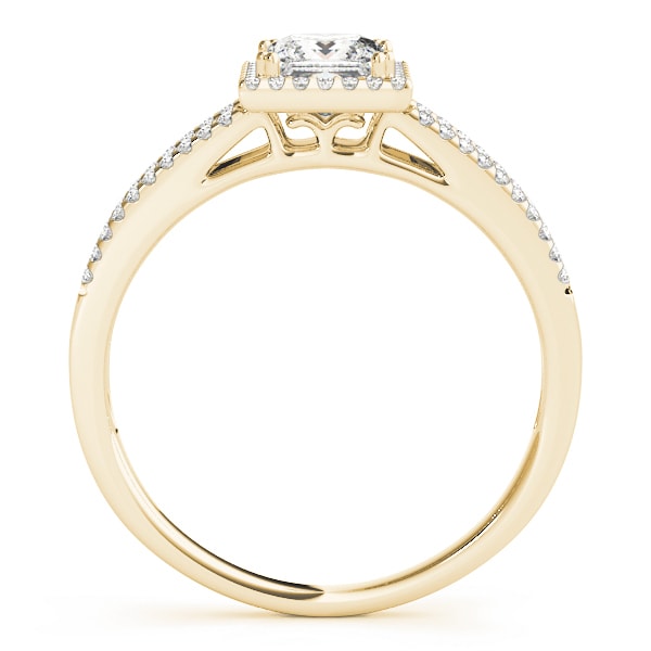 18K Yellow Gold 1 ct tw Halo Diamond Engagement Ring