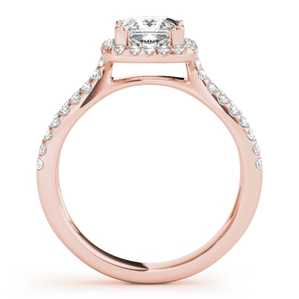 14K Rose Gold 1 1/6 ct tw Halo Diamond Engagement Ring