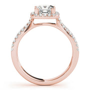 18K Rose Gold 1 1/6 ct tw Halo Diamond Engagement Ring