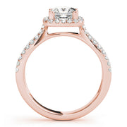 14K Rose Gold 1 1/6 ct tw Halo Diamond Engagement Ring