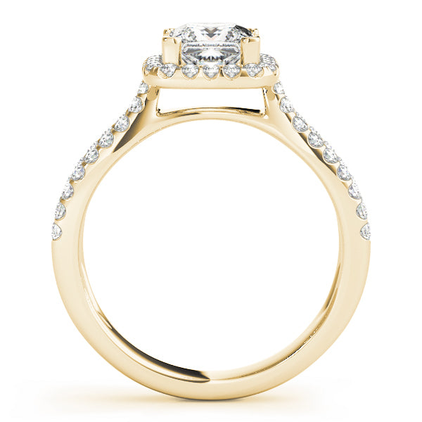14K Yellow Gold 1 1/6 ct tw Halo Diamond Engagement Ring