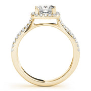 14K Yellow Gold 1 1/6 ct tw Halo Diamond Engagement Ring
