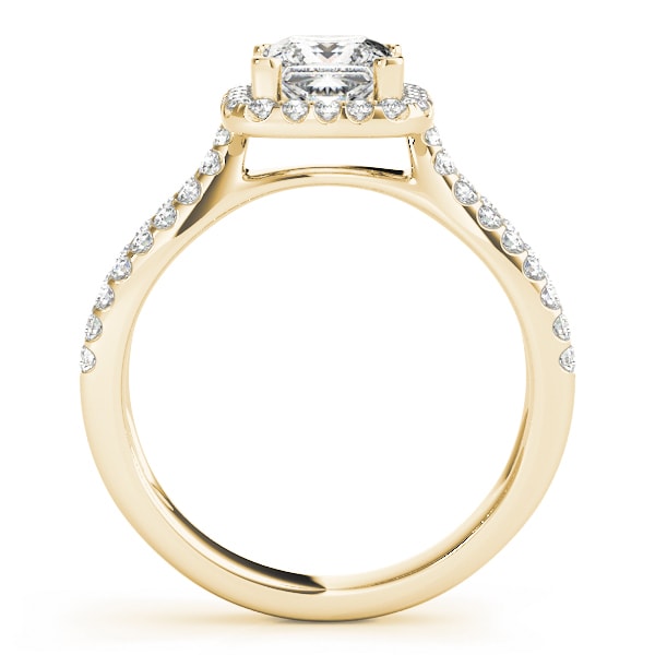 14K Yellow Gold 1 1/6 ct tw Halo Diamond Engagement Ring