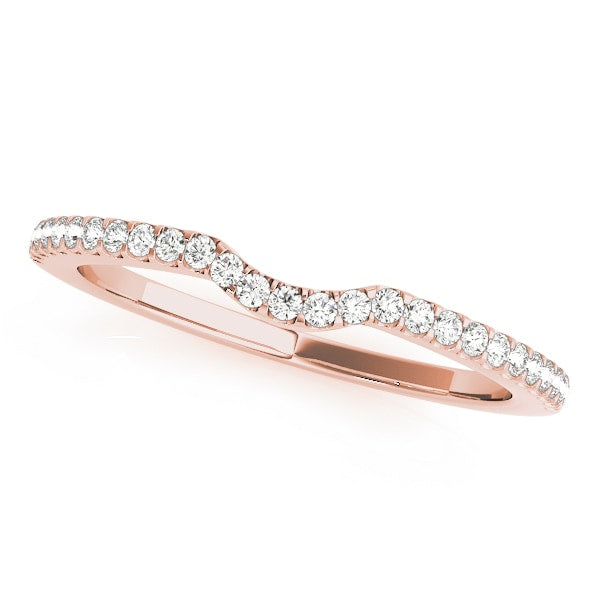 18K Rose Gold 1/8 ct tw Diamond Wedding Ring