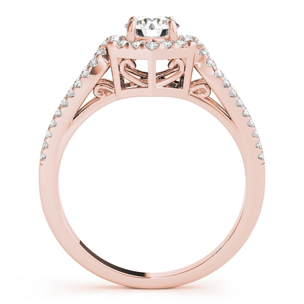 18K Rose Gold 1 3/8 ct tw Halo Diamond Engagement Ring